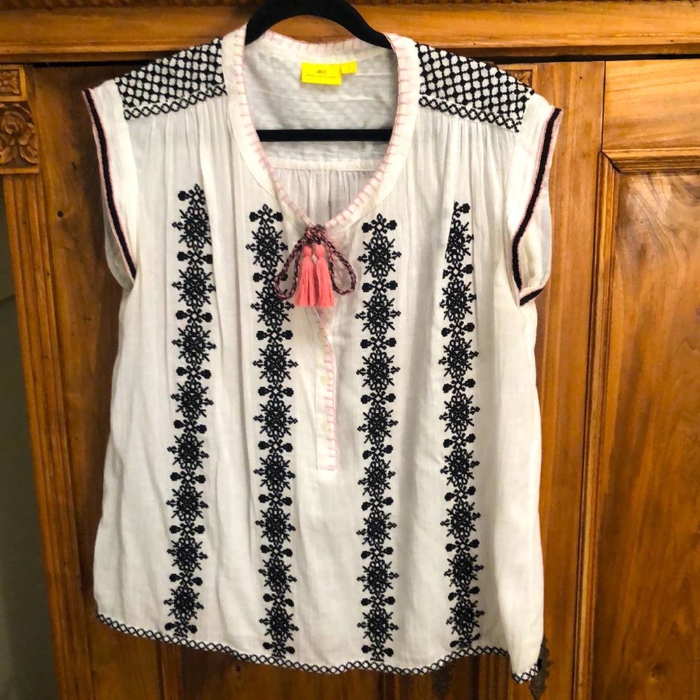 Natural white cotton gauze tunic